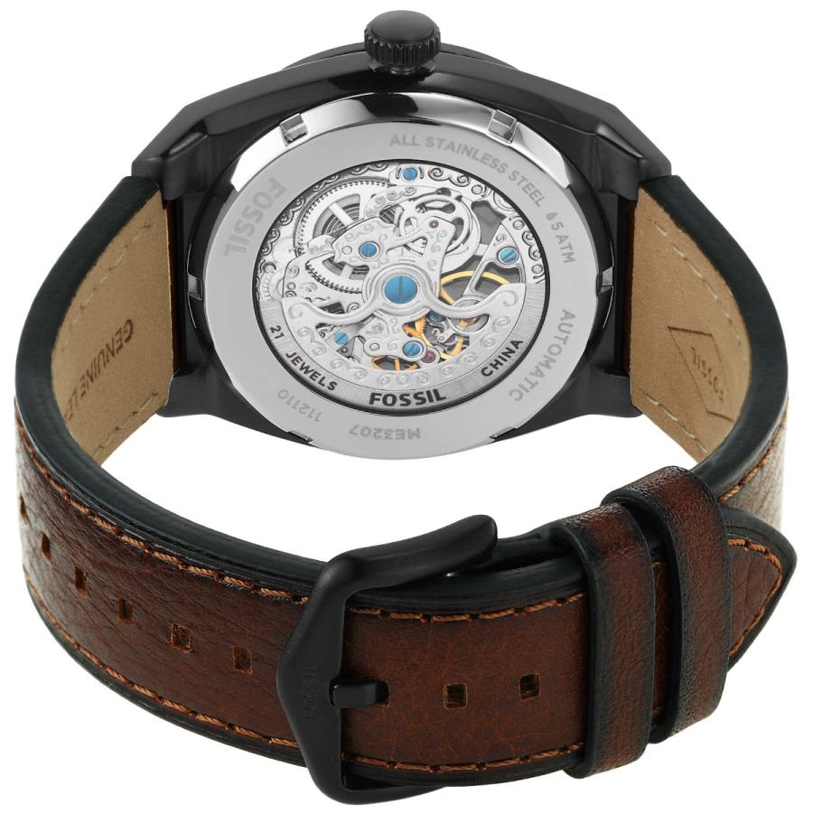 フォッシル FOSSIL 腕時計 メンズ 自動巻き EVERETT オートマティック ダークブラウン LiteHideレザー ME3207の画像