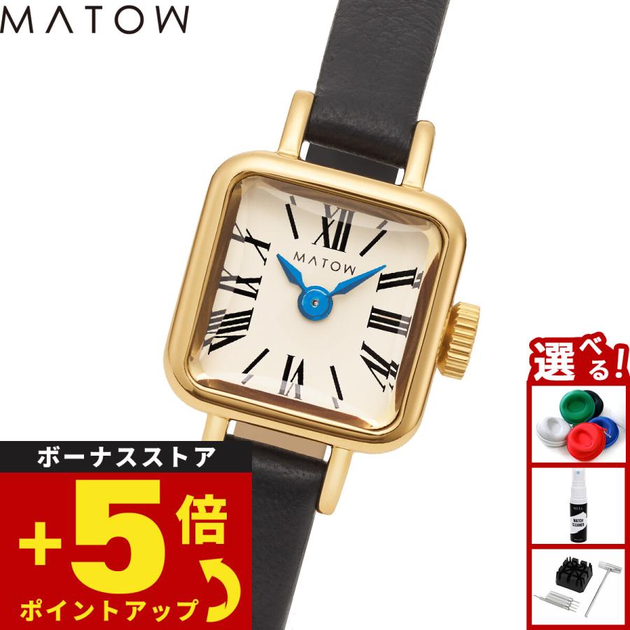 MATOW 淡月　アナログ腕時計 ブラック・ゴールド MATOW（マトウ） 腕時計 レディース Tsuki Collection 淡月 たんげつ
