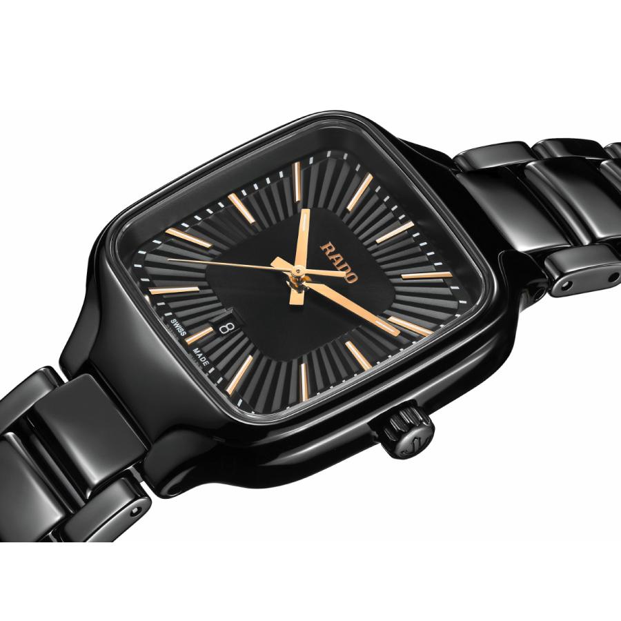 【箱有 稼働品】RADO クォーツ スクエア 黒 レディース腕時計 純正ブレス TRUE（RADO） （7月から値上）（ノベルティー付き）ラドー RADO
