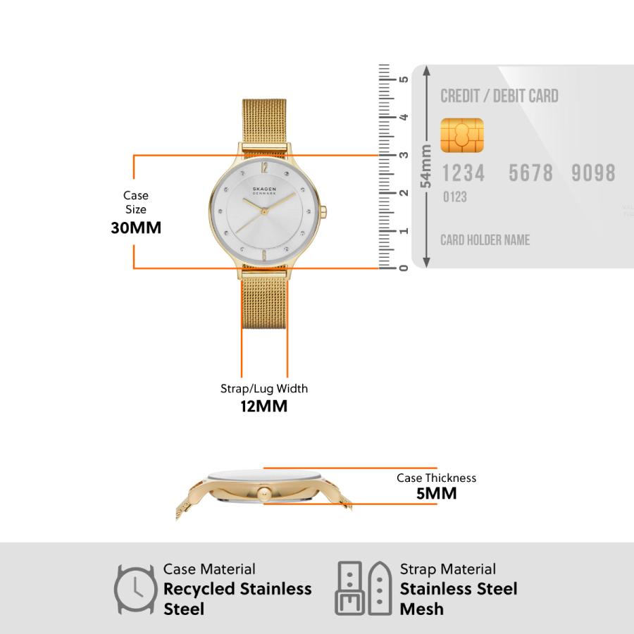 SKAGEN（スカーゲン） 腕時計 レディース ANITA LILLE ゴールドトーン 