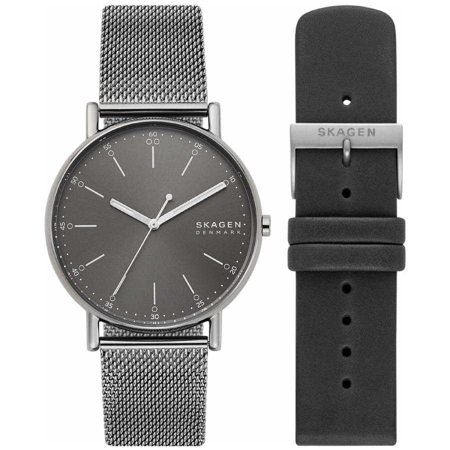 SKAGEN　SIGNATUR ブラックスチールメッシュウォッチ Henriksen Solar-Powered Midnight Steel Mesh Watch