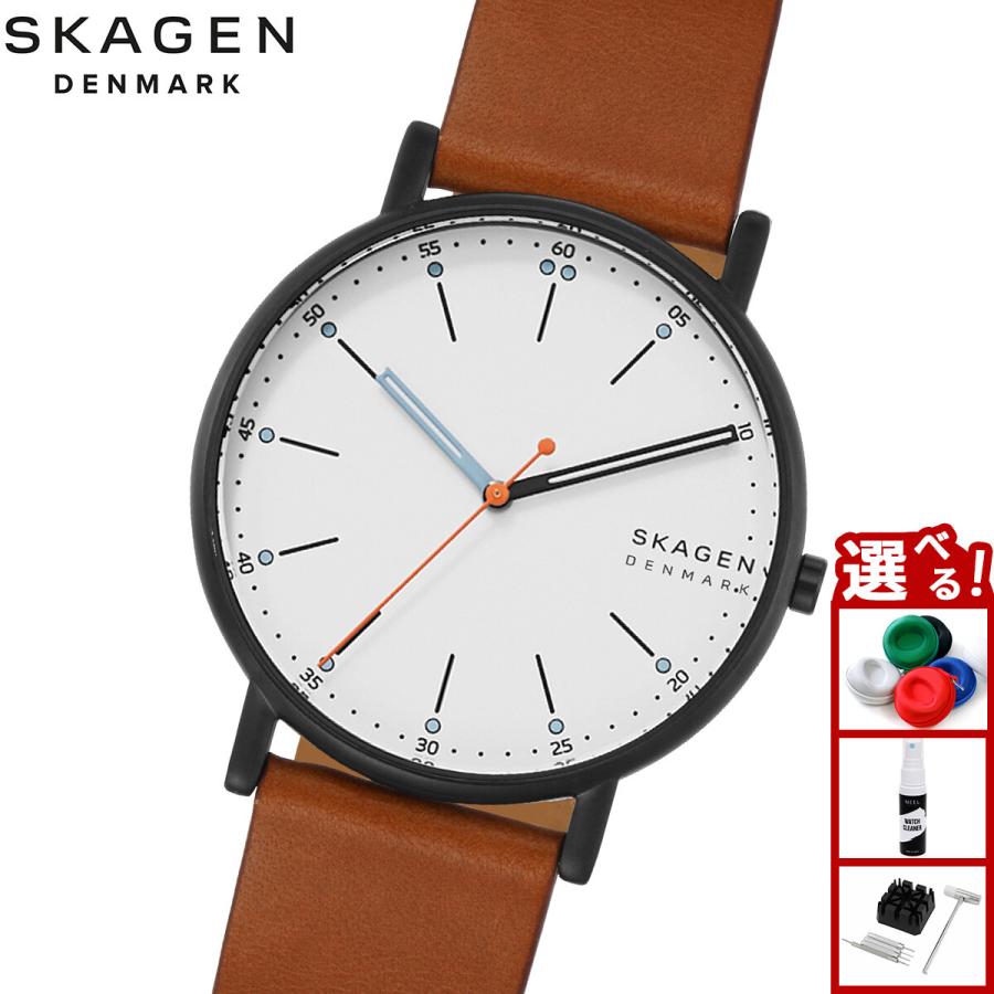 SIGNATUR スカーゲン SKAGEN 腕時計 メンズ ミディアムブラウン レザー 