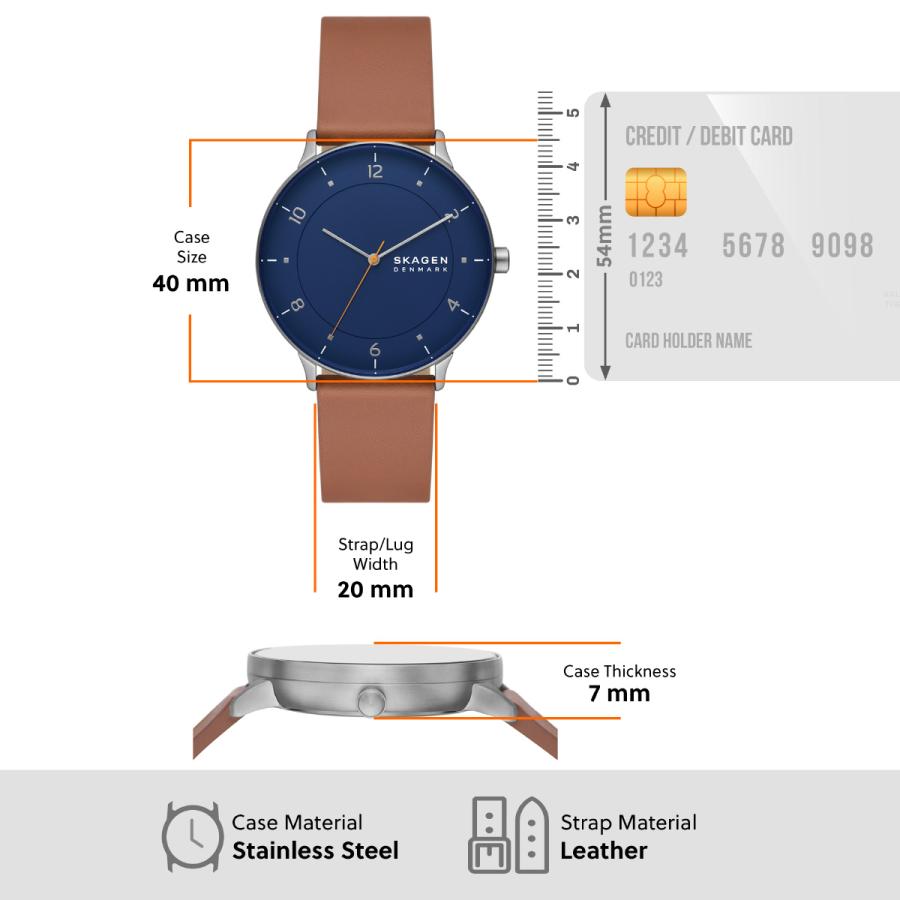 SKAGEN（スカーゲン） 腕時計 メンズ RIIS 三針 ミディアムブラウン 