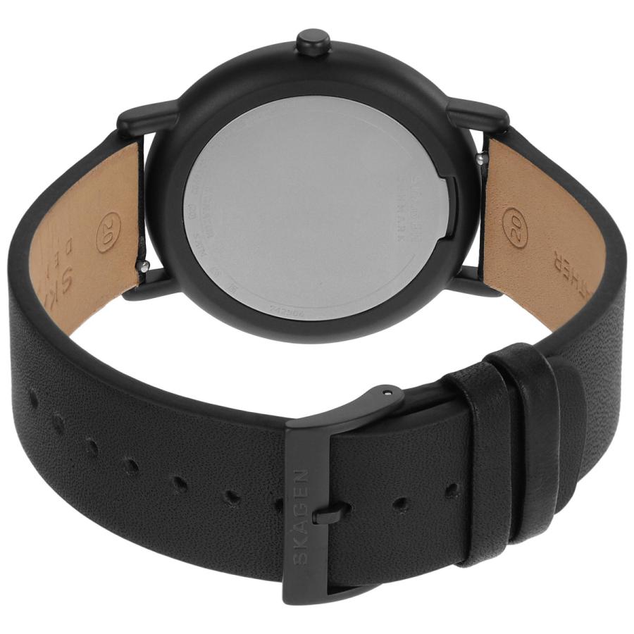 SIGNATUR スカーゲン SKAGEN 腕時計 メンズ 三針 ブラックレザー