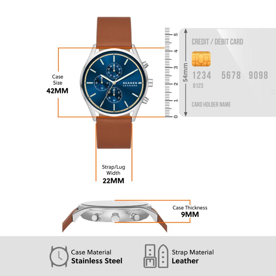 HOLST スカーゲン SKAGEN 腕時計 メンズ クロノグラフ ラゲッジレザー