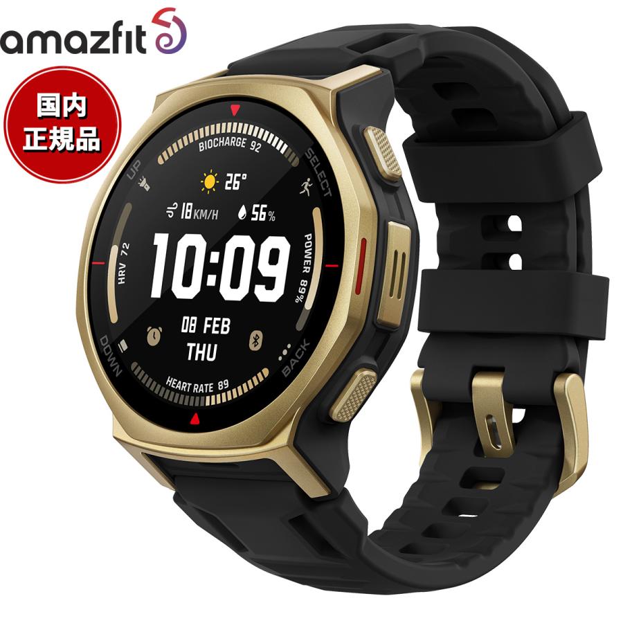 【新品】アマズフィット Amazfit 腕時計 ユニセックス SP170079-C238 T-Rex 3 Pro 44mm 充電式クォーツ ブラックxブラックゴールド デジタル表示 アマズフィット AMAZFIT スマートウォッチ T-Rex 3 Pro 44mm ブラック