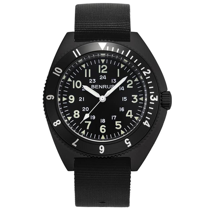 BENRUS ベンラス 腕時計 メンズ TYPE-II BLACK ブラック ミリタリー