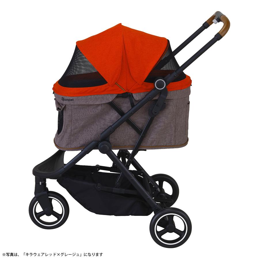 コムペットコンビ ペット用カート ルルテイル　マウナロアブラック×グレージュ コムペット ペットカート ルルテイル マウナロアブラック×グレージュ