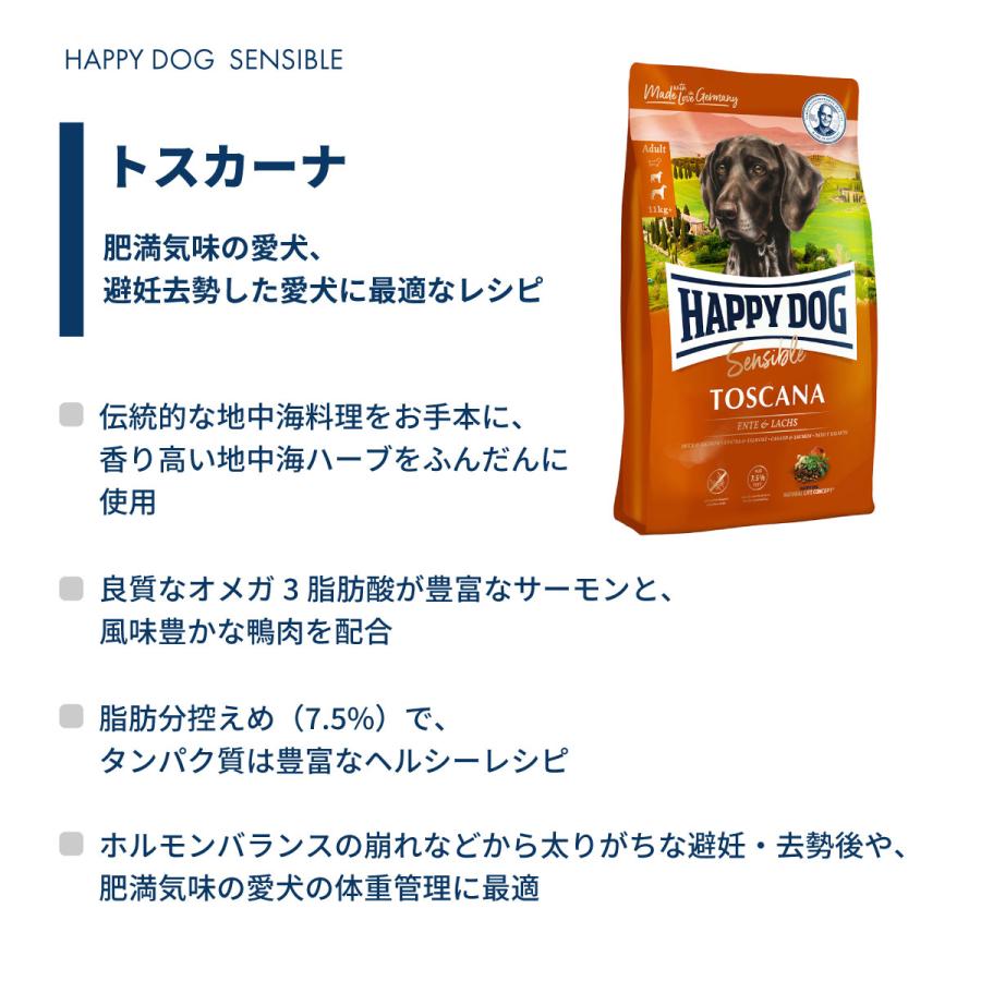 ハッピードッグ HAPPY DOG ドッグフード センシブル トスカーナ ダック