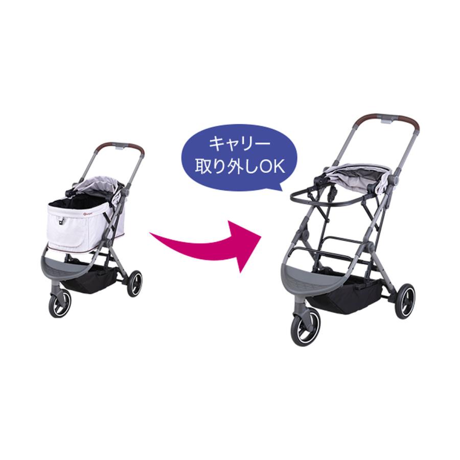 【美品】コンビ コムペット ルルテイル キャリー グレー　カート compet コムペット ペットカート ルルテイル コンビ Combi 小型犬 猫
