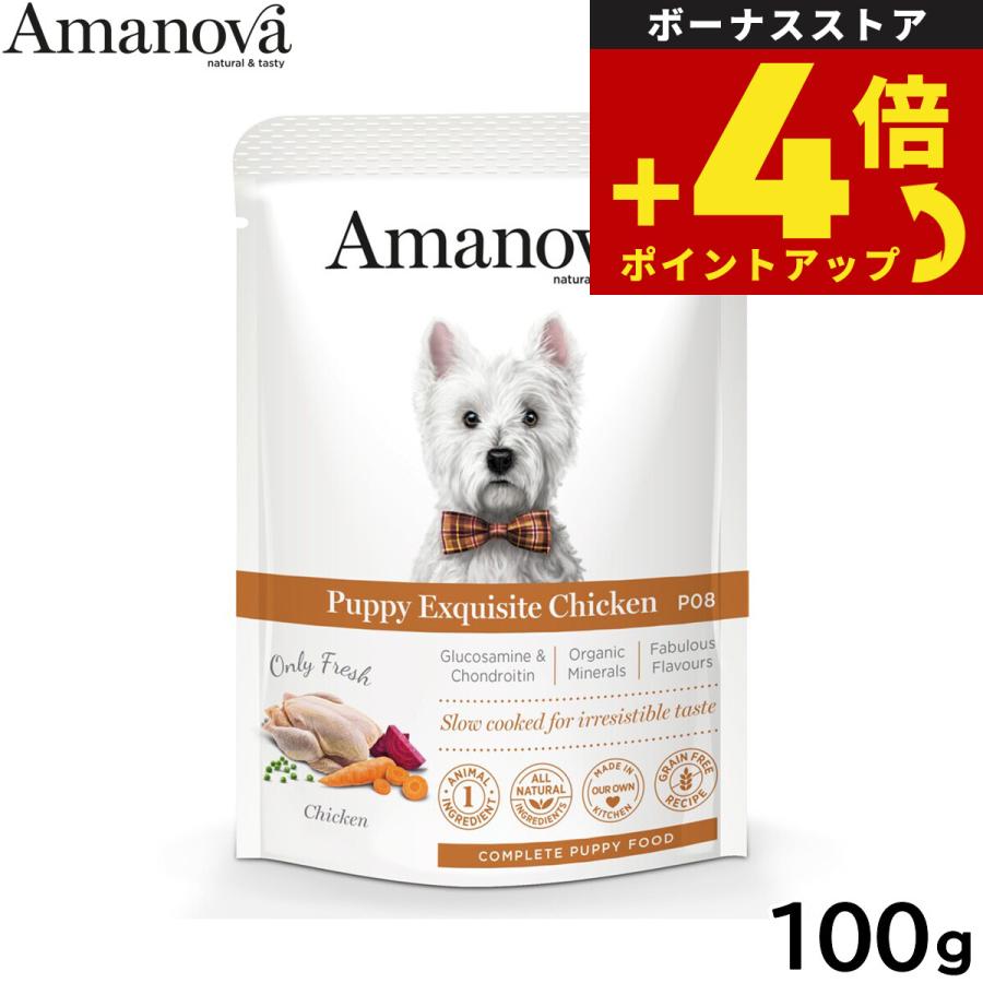 アマノバ Amanova ドッグフード パウチ パピー エクスクイジット チキン ウェットフード 子犬用 100g 無添加 | ブランド登録なし
