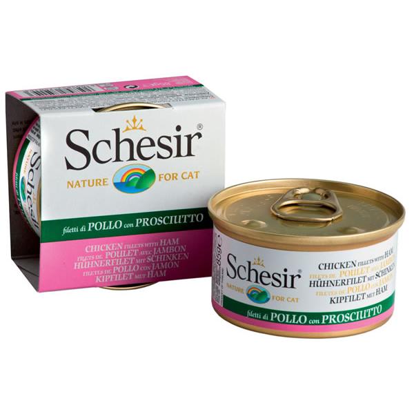 シシア　Schesir チキンゼリータイプ 85g 37個セット　超お得！ シシア（Schesir） ゼリータイプ チキン＆ハム 85g×14缶 : ペット