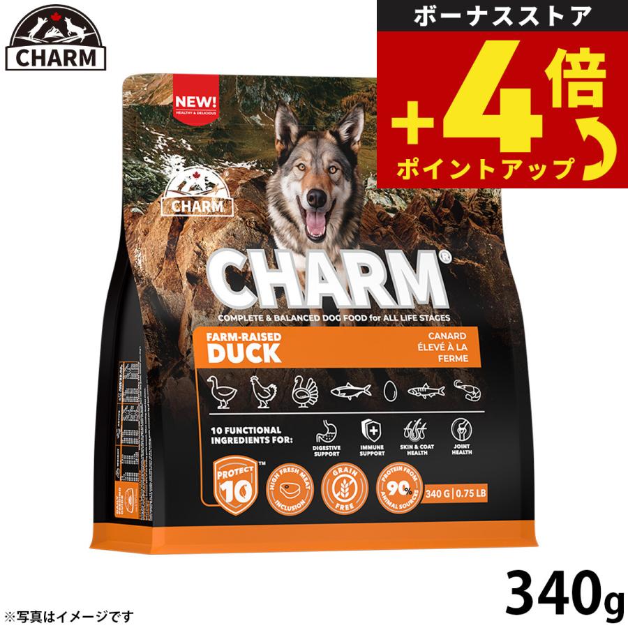 チャーム CHARM ファームレイズドダック 鴨肉 ドッグフード グレインフリー 340g 無添加 穀物不使用 犬 | 