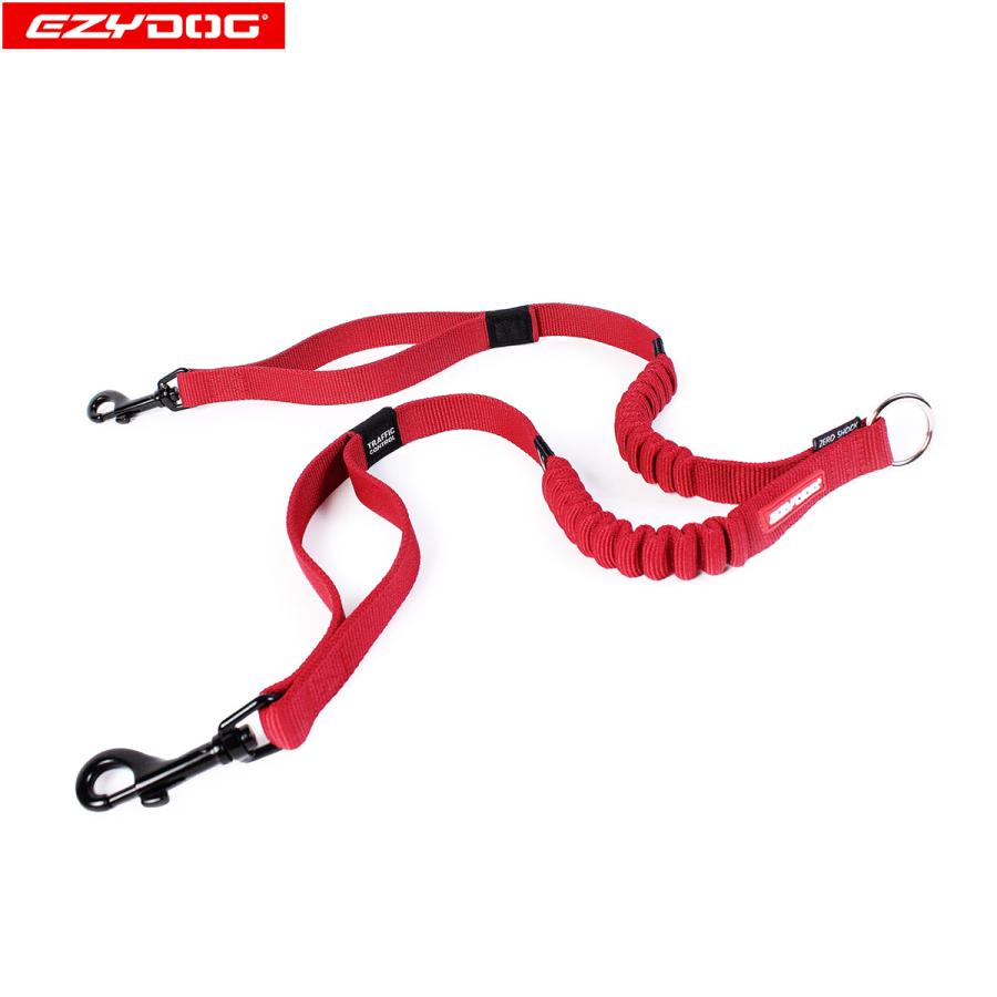 倍々+5倍！最大ポイント26倍！本日限定！イージードッグ EZYDOG ゼロショックエクステンション ダブル レッド 伸縮 ショック吸収 延長リード 2頭引き | ブランド登録なし