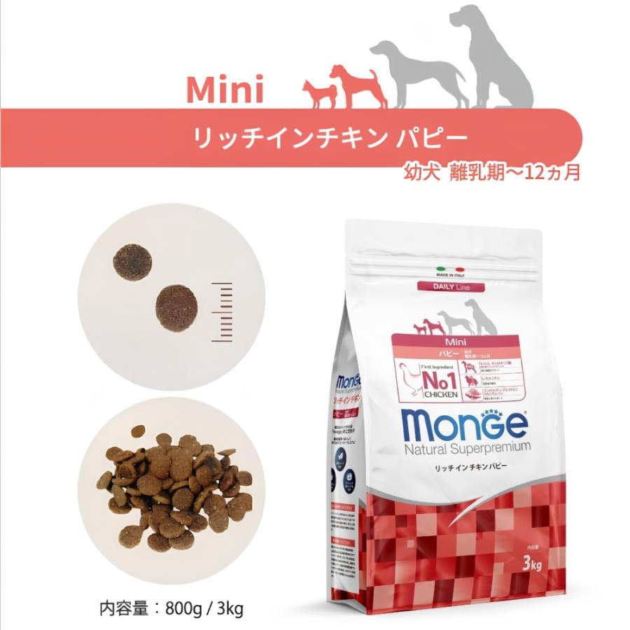 モンジュ ナチュラル スーパープレミアム Monge ドッグフード リッチインチキン パピー 子犬用 3kg 無添加 |  | 01
