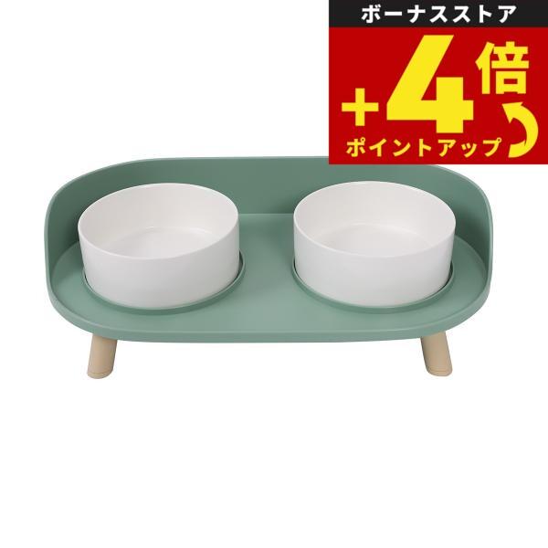 Petifam ペティファーム 陶器製スタンド付きダブルボウル | 