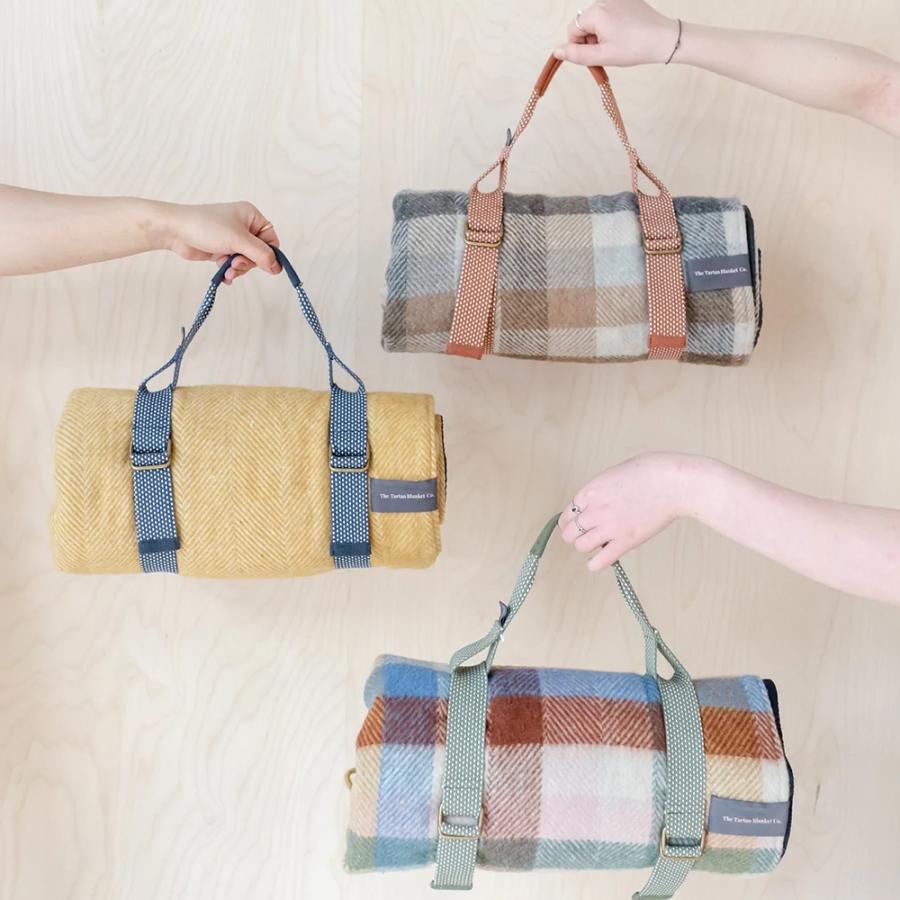 The Tartan Blanket Co. リサイクルピクニックキャリア ネイビー 3点セット｜neelhealth｜03