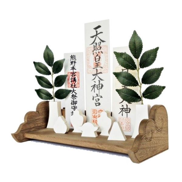 温雲り』〜ぬくもり〜木彫刻家手作り 木製雲棚 お札立て モダン神棚