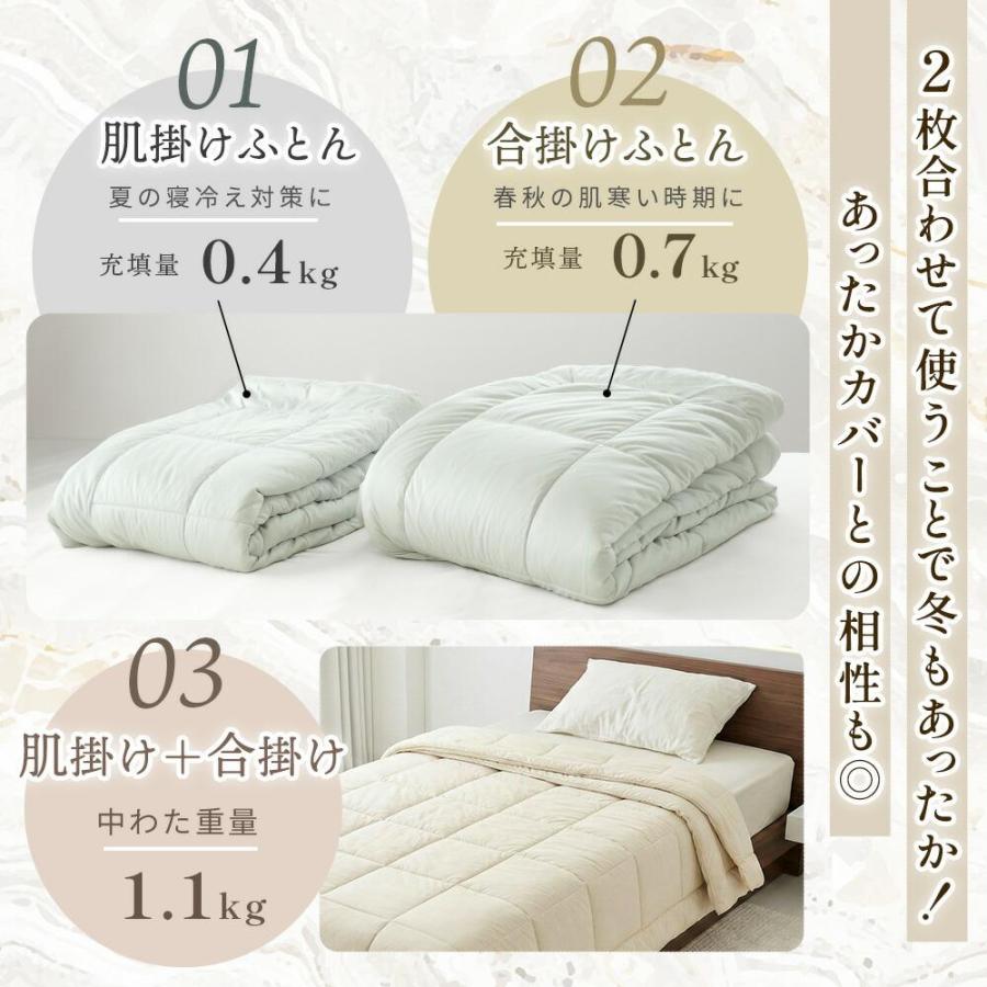西川（nishikawa） 掛け布団 肌掛け布団 シングル 洗える fuwamochi