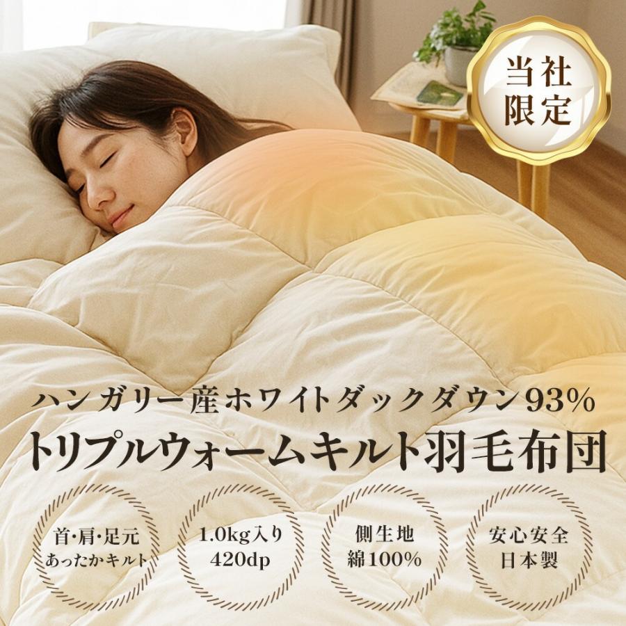 トリプルウォームキルト 羽毛布団 シングルロング ハンガリー産