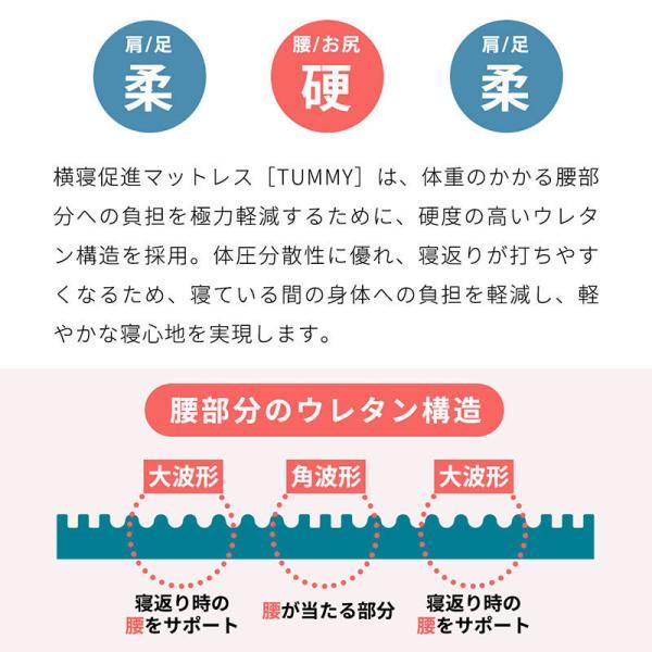 高反発マットレス シングル 横向き寝 体圧分散 三つ折り 敷布団 敷き布団 ふとん 折りたたみ 厚み8cm Tummy タミー 横向き寝用｜negokochiy｜08