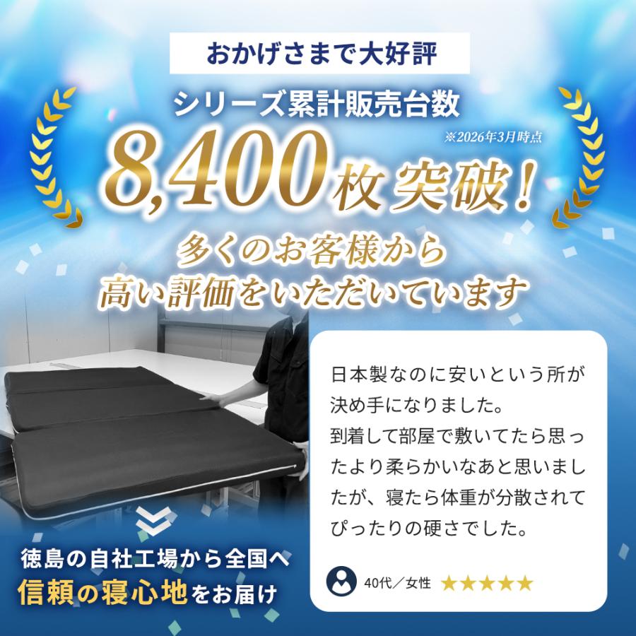 マットレス シングル 高反発 厚み8cm Anmin Fit 150N 体圧分散 敷布団 折り畳み 硬め 自社製造
