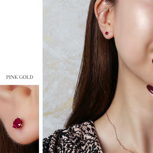 ピアス 金属アレルギー対応 セカンドピアス 誕生日 プレゼント ステンレス316L キャッチ ルビー[片耳販売] |  | 06