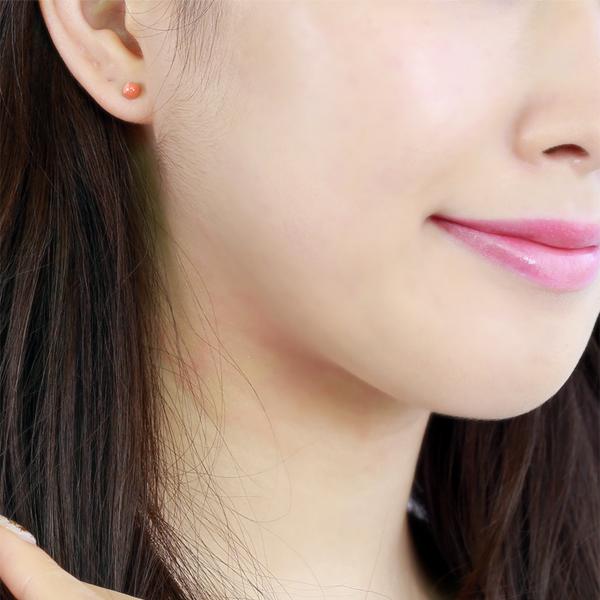 ピアス 金属アレルギー対応 セカンドピアス 誕生日 プレゼント チタン キャッチ 深海サンゴ[両耳販売] |  | 03