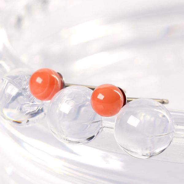 ピアス 金属アレルギー対応 セカンドピアス 誕生日 プレゼント チタン キャッチ 深海サンゴ[両耳販売] |  | 09