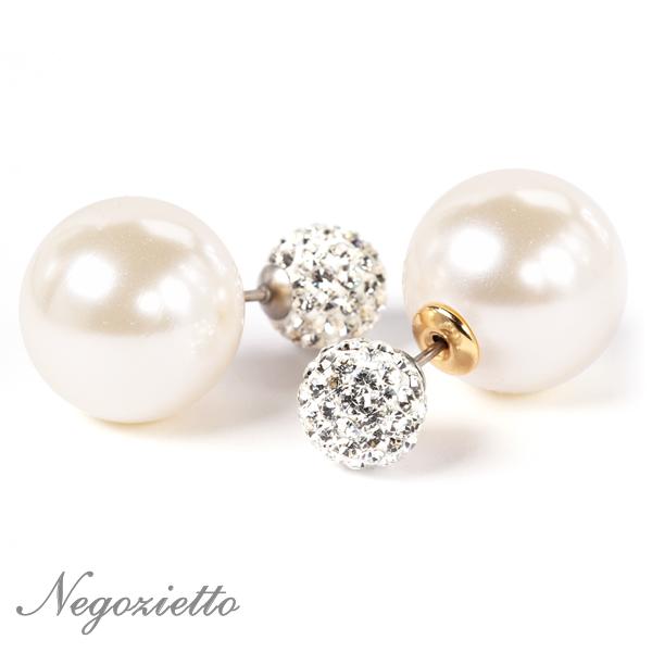 ピアス 金属アレルギー対応 セカンドピアス 誕生日 プレゼント チタン キャッチ クリスタルボール[両耳販売] | 