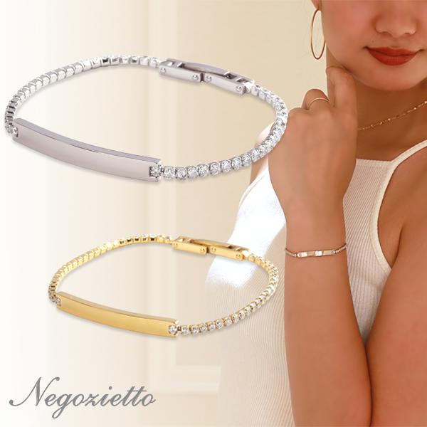 [20%OFFクーポン利用で￥6,160]ブレスレット 金属アレルギー対応 テニスブレス 誕生日 プレゼント ステンレス316L ブレス 17.5cm キュービック | 