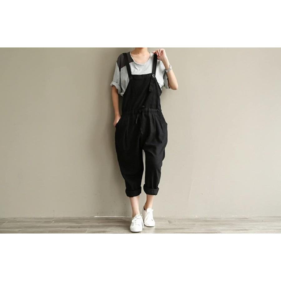 サロペット レディース ワイドパンツ オーバーオール 黒 オールインワン パンツ コーデ A091 Next Groly ヤフー店 通販 Yahoo ショッピング