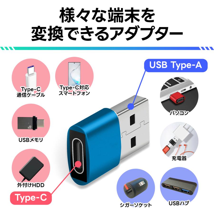 usb typec 変換アダプタ 変換アダプター タイプc type-c コネクター データ転送 高速｜negyah｜02