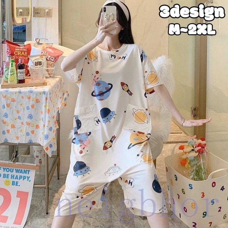 パジャマ オールインワン ワンピース 2way 股下ボタン レディース 女性 ルームウェア ネグリジェ つなぎ 大きいサイズあり ラウンドネック 半袖 Nebor 0025pbfxh Neighbor 通販 Yahoo ショッピング