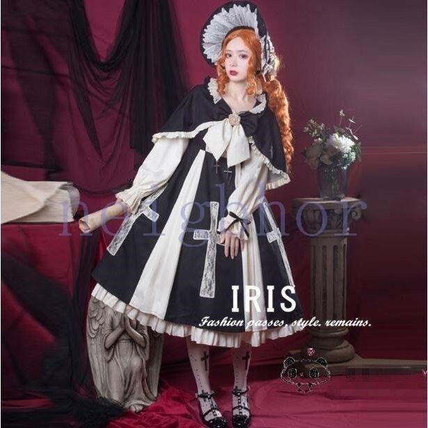 ロリータ ゴスロリ レディースワンピース 春秋着 クラシカル 姫様 ワンピース 日系女子中高生 ゴシック Neighbor ロリータ風ワンピ レディース 可愛い Nebor 2229jdlys