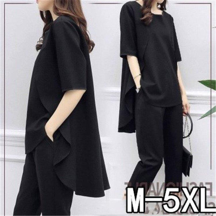 セットアップ レディース 春夏 カジュアル半袖tシャツ 七分丈パンツ 2点セット 運動着 セットアップ大きいサイズセットアップ 部屋着 夏新作 初売り