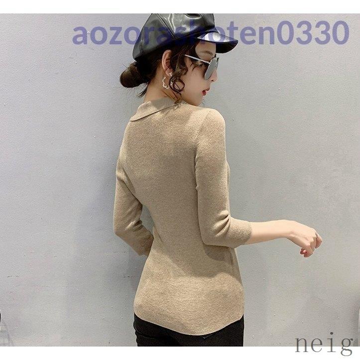 保障できる セーター トップス レディース 長袖 Vネック 無地 エレガント 肌見せ タイト 襟付き ベージュ ブラック ホワイト 休日 ナチュラル 美人 モダン 長袖 カラー ブラック Www Maketheleapcoaching Com