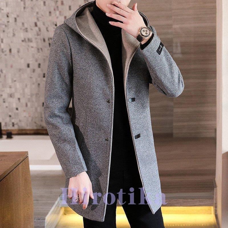 最大57 オフ コート チェスターコート メンズ ダッフルコート ウールコート ロング丈 ビジネスコート フード付き ポケット 厚手 紳士 秋冬 暖かい 通勤 通学 カジュアル