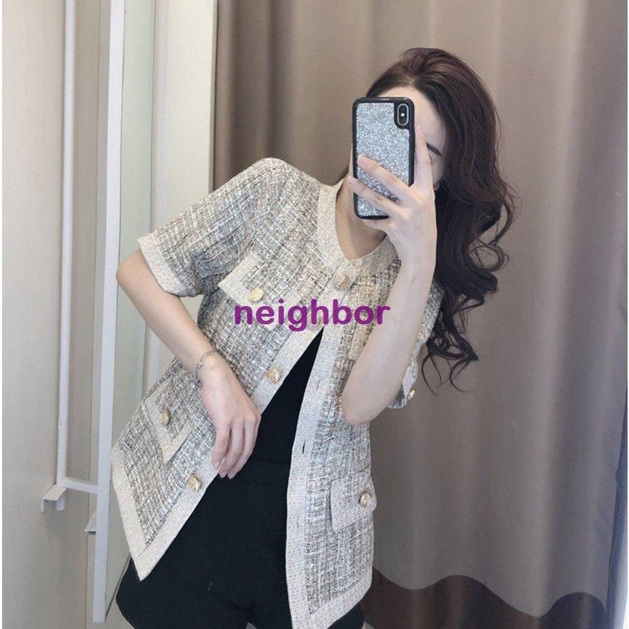 オンラインストア販売済み アウター レディース 冬 ツイード ジャケット ツイードジャケット 半袖 ミドル丈 ミディアム丈 ベージュ ノーカラー ラウンドネック パイピング ボタン 30 オフセール Www Superavila Com