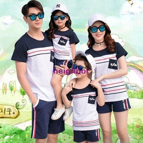 人気ブランドの 親子ペアルックお揃い半袖ｔシャツヘア上着メンズレディースキッズ女の子男の子親子ペア親子ペアルックカップル4点 Www Ford Tools Co Za