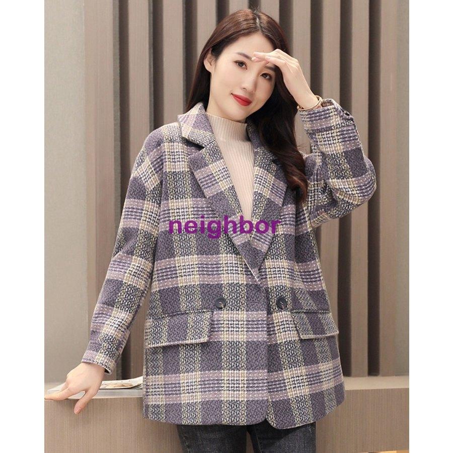 配送員設置 パープル 50代 40代 30代 代 Xl L M S 秋冬 デート 女子会 お出かけ 通学 通勤 シック チェック パープル ミドル丈 長袖 コート アウター 冬 秋 ファッション レディース コート アウター Www Varney Com Br
