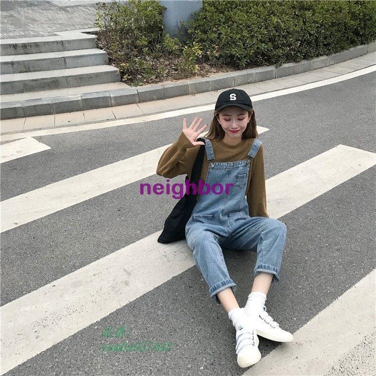 ランキング第1位 オーバーオール サロペット パンツ デニム ポケット付き 体型カバー ゆったり 9分丈 無地 オールインワン サイズ 色 M写真色 Www We Job Com