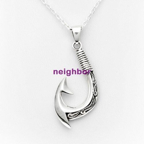 オリジナルブランド 釣り針ネックレス メンズ マカウ ハワイアンジュエリー シルバー製 サーファーペンダント Pfcxp9069 直販店 Shiftmigration Com