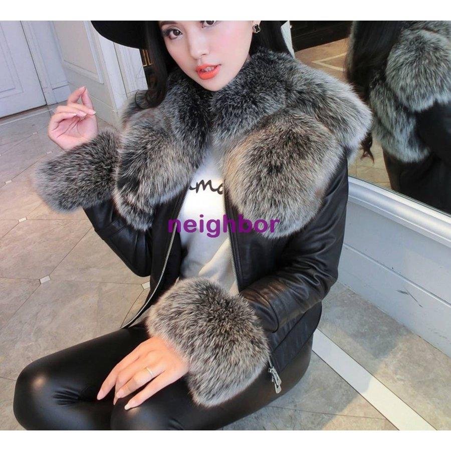 最高級 フェイクレザージャケット コート ジャケット アウター 冬 レディース アウター フェイクファージャケット フェイクファーコート フェイクレザーコート 革ジャン レザージャケット カラー ライトグレー Captains Agency