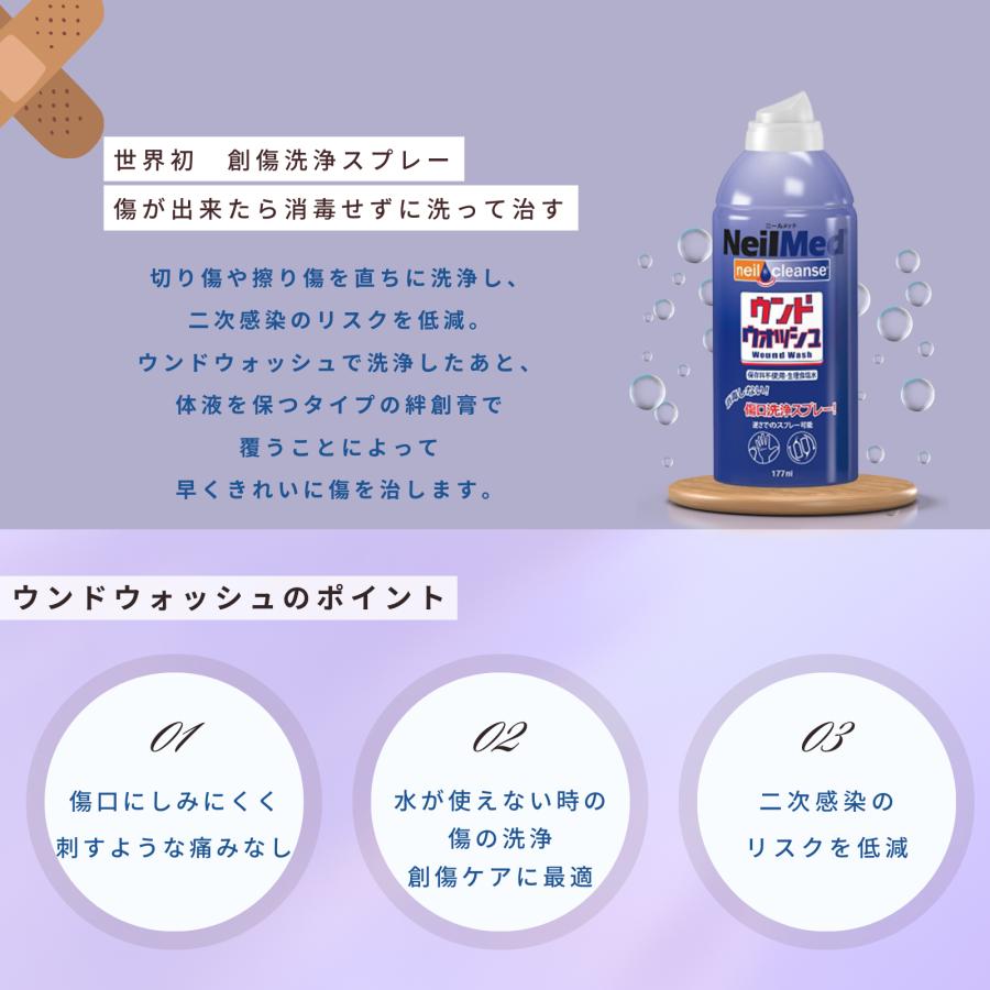 メーカー公式 ウンドウォッシュ ストレートタイプ (177ml) 傷口洗浄 怪我 傷口洗浄スプレー 創傷洗浄 モイストヒーリング NeilMed ニールメッド | ブランド登録なし | 03