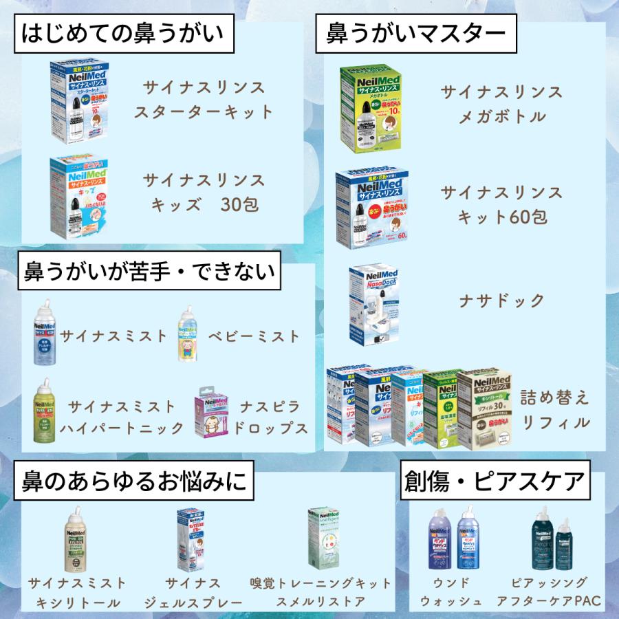 メーカー公式_サイナスリンス リフィル60包（240ml*60回分） 鼻うがい NeilMed ニールメッド 洗浄液の素詰替えパック 鼻洗浄 鼻呼吸 ウィルス対策 | ブランド登録なし | 10