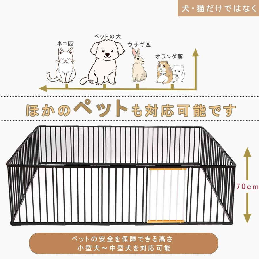 PETTOM ペットサークル DIY 12枚 黒 Amazon | PETTOM ペットサークル 犬 サークルケージ 犬ゲージ 犬