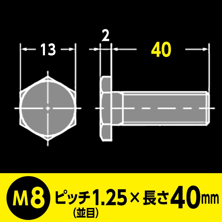 極低頭 六角ボルト M8-P1.25 × 長さ40mm ステンレス 2本入 極低頭 六角ボルト M8-P1.25 × 長さ40mm ステンレス 2本入