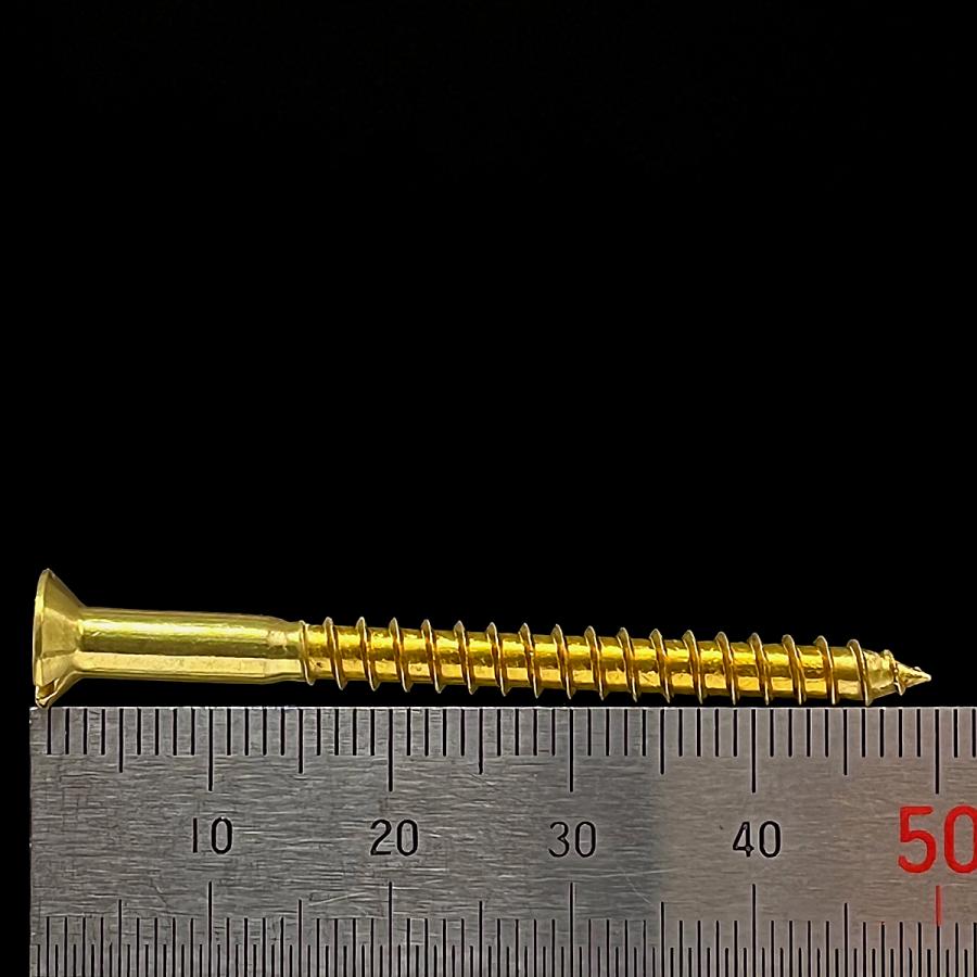 真鍮 生地 10個入 アンティーク 木ネジ 皿 マイナス 太さ4.1mm