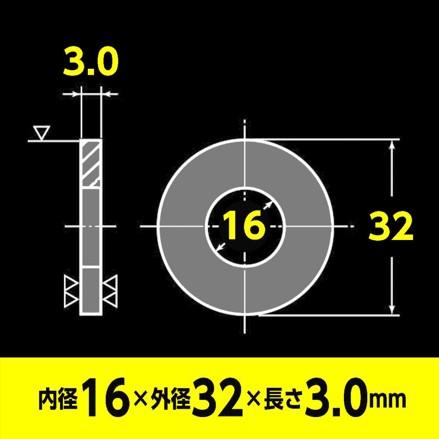 防振 防水 黒 ゴム ワッシャー EPDM 2個入 内径16mm x 外径32mm